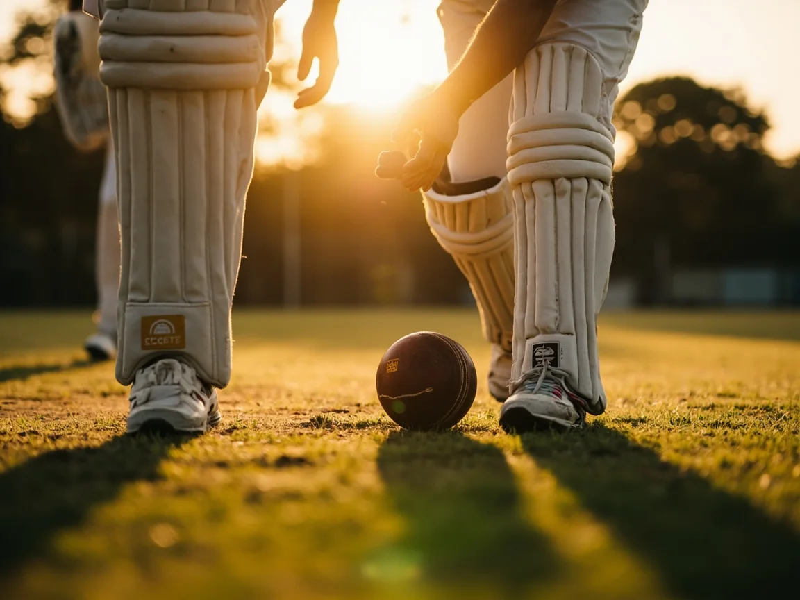 An all-rounder alternating between batting pads and bowling practice at a local professional ground