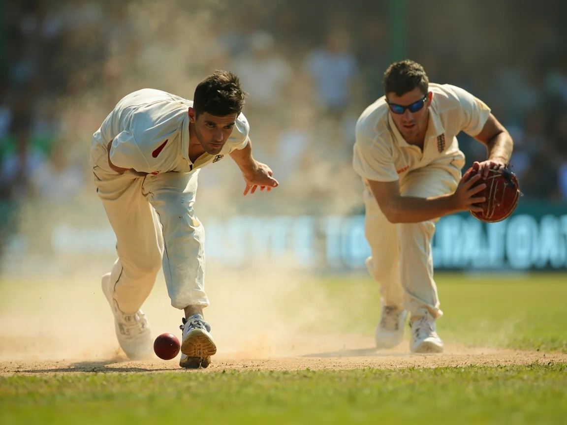 Pace and spin bowlers training together on adjacent practice strips